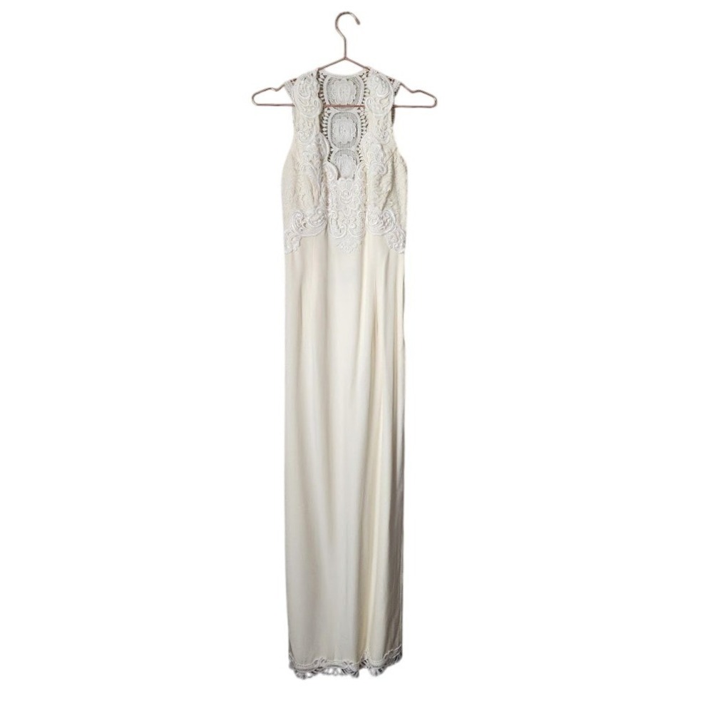 JESSICA MCCLINTOCK BRIDAL Crochet‎ Lace Maxi Dress Cottagecore Ethereal 7/8